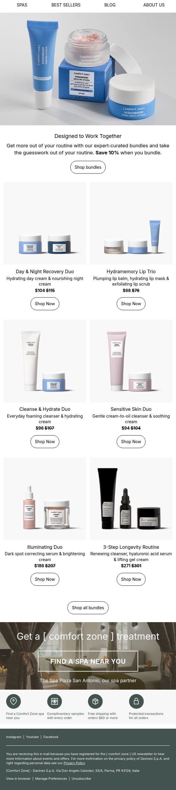 Perfectly paired: bundle & save ❤️ email from Comfort Zone screenshot
