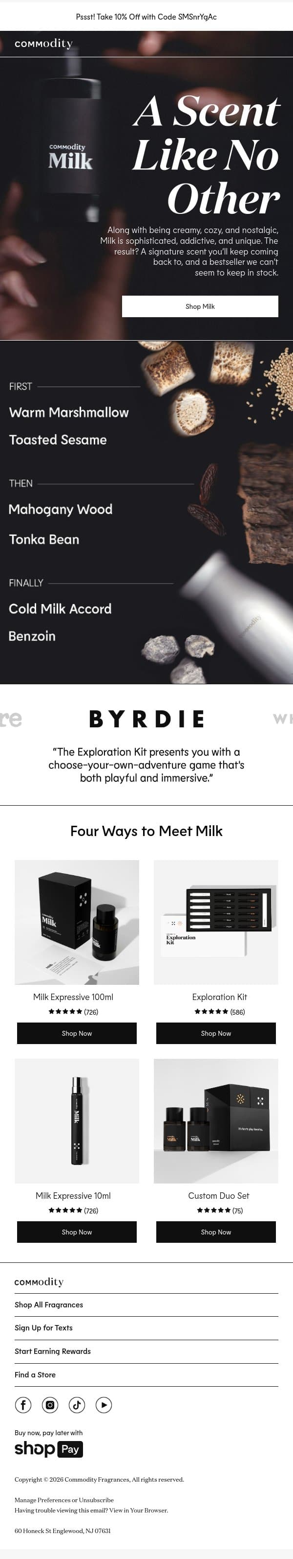 Meet Milk 🥛 email from Commodity screenshot