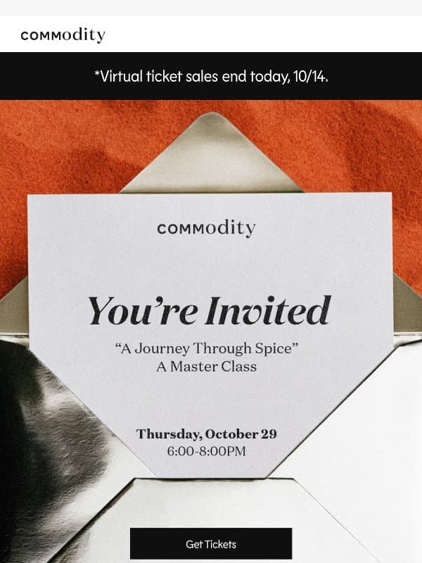 This isn't your typical fragrance event. email from Commodity