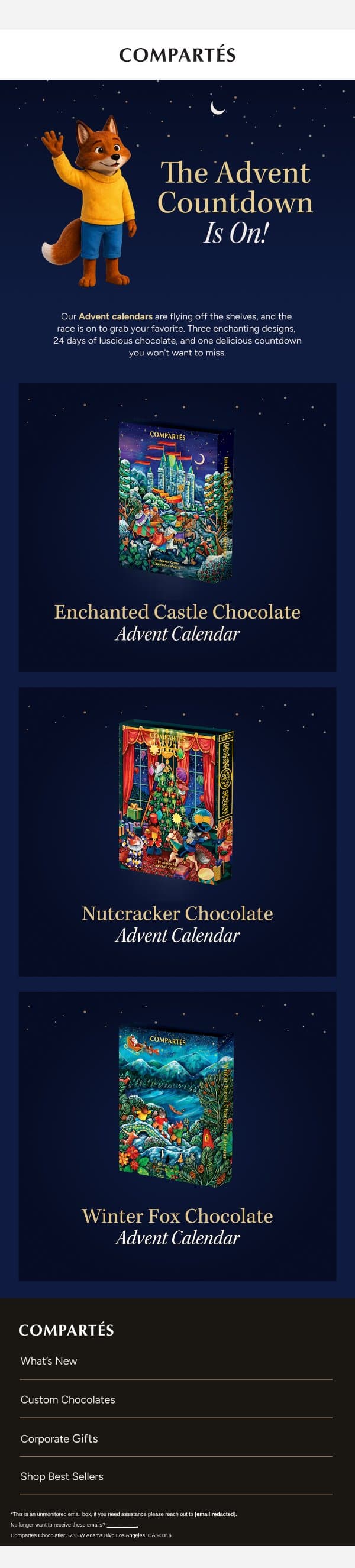 The Countdown Won't Wait ⌛ email from Compartes Chocolatier screenshot