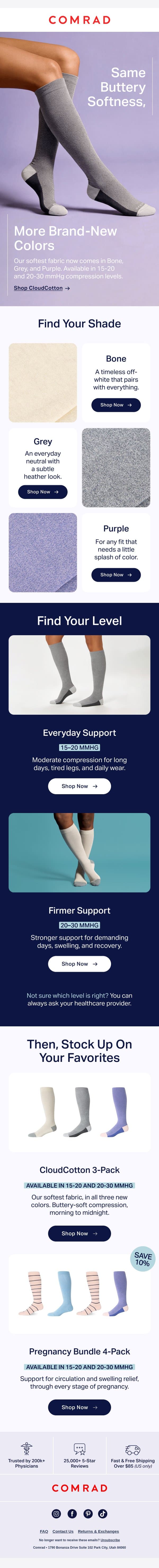 ☁️ CloudCotton in 3 NEW Colors email from Comrad screenshot