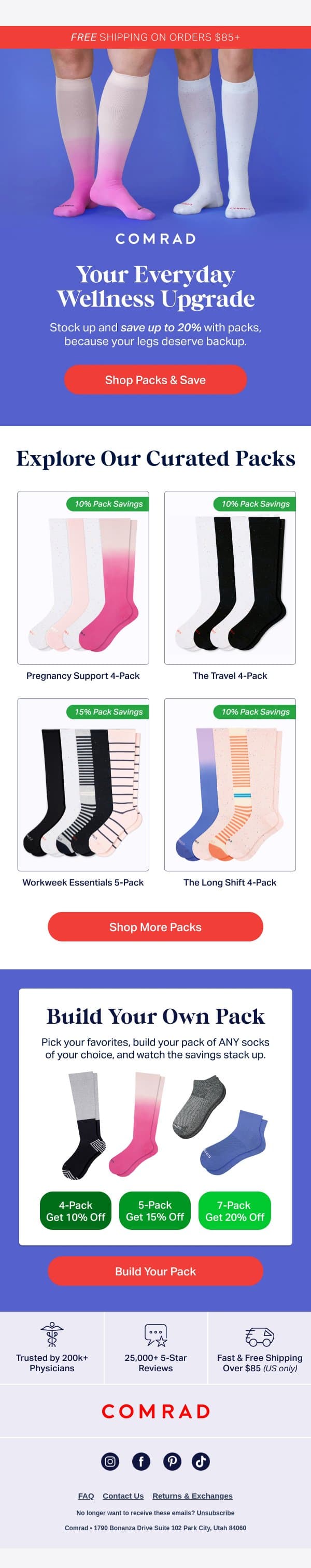 More Socks, More Savings email from Comrad screenshot