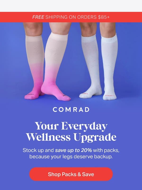 More Socks, More Savings email from Comrad
