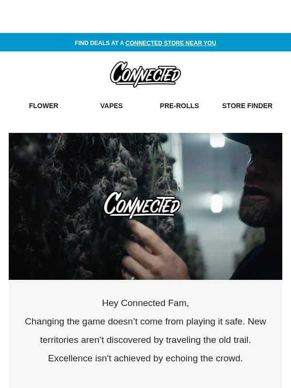 Here’s to the Hazy Ones email from Connected Cannabis Co.