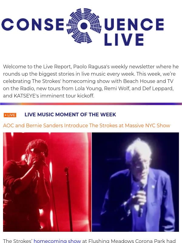 Live Report: The Strokes, Beach House, and TV on the Radio Gave NYC an Indie Show for the Ages email from Consequence of Sound