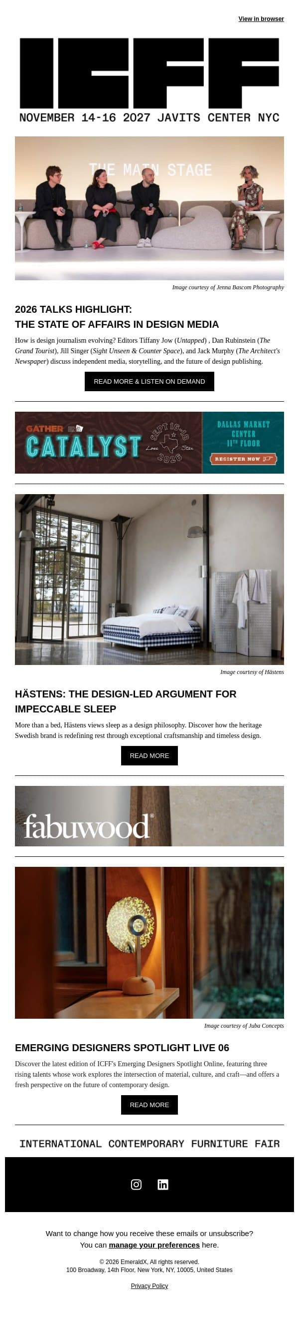 A Spotlight on the State of Affairs in Design Media email from Contract Design screenshot