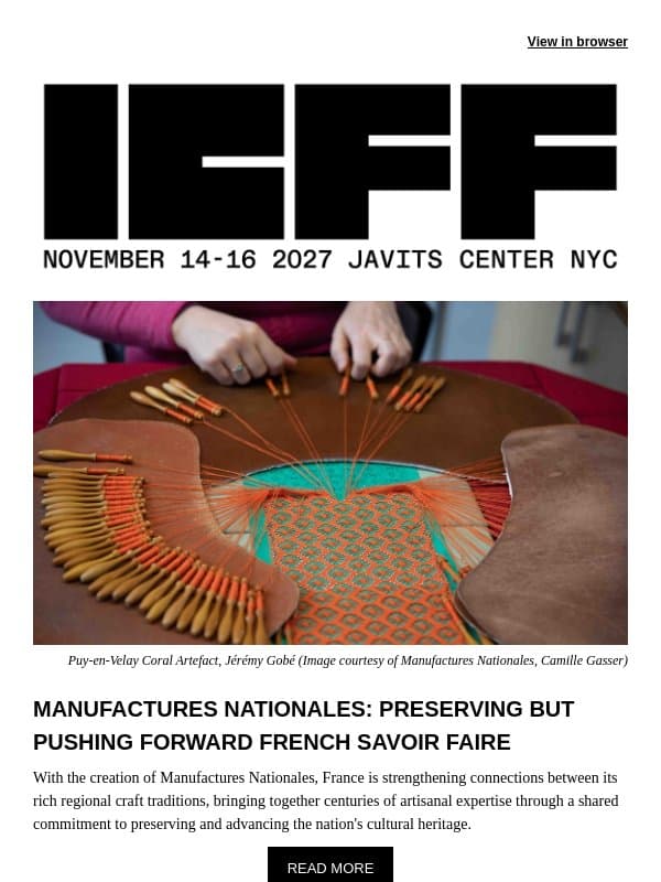 Spotlights: Manufactures Nationales and Furniture at ICFF 2026 email from Contract Design