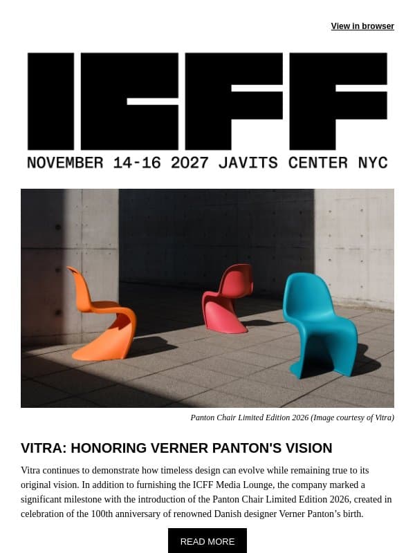 A Spotlight on Vitra and ICFF's School Workshop Winners email from Contract Design