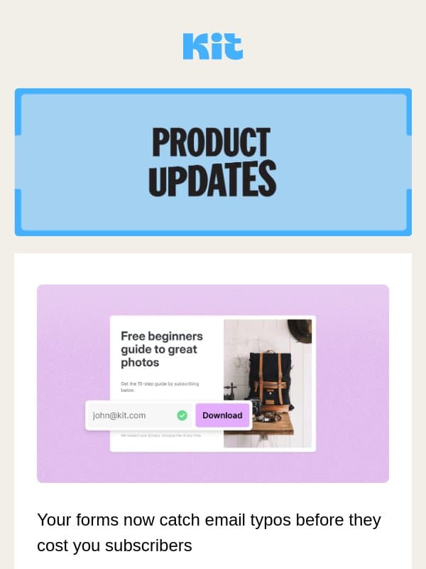 Kit Product Updates: April 2026 email from ConvertKit