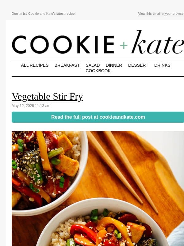 Vegetable Stir Fry email from Cookie and Kate