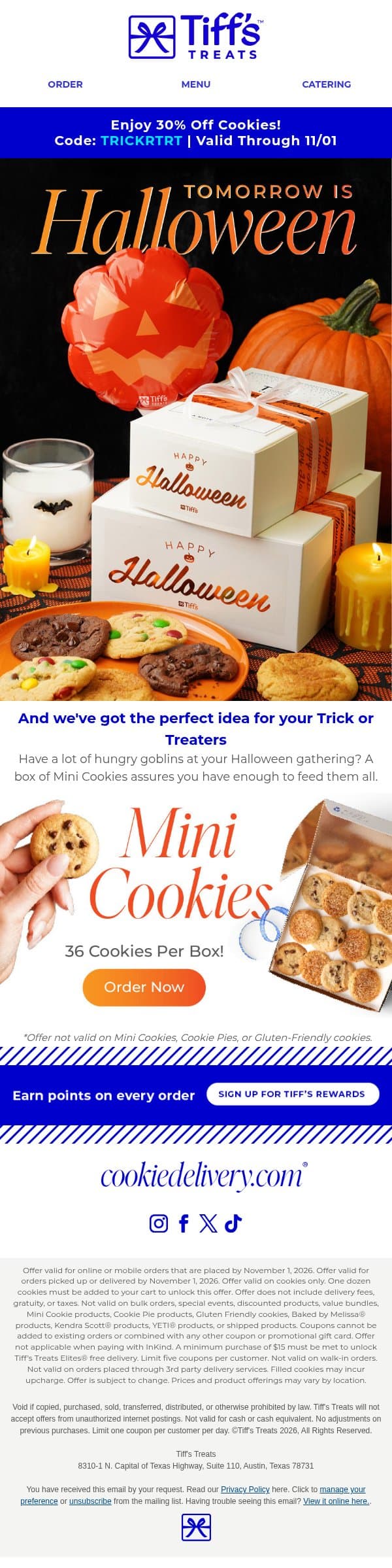 Feed Your Goblins: 30% Off Cookies Inside! email from Cookie Delivery screenshot