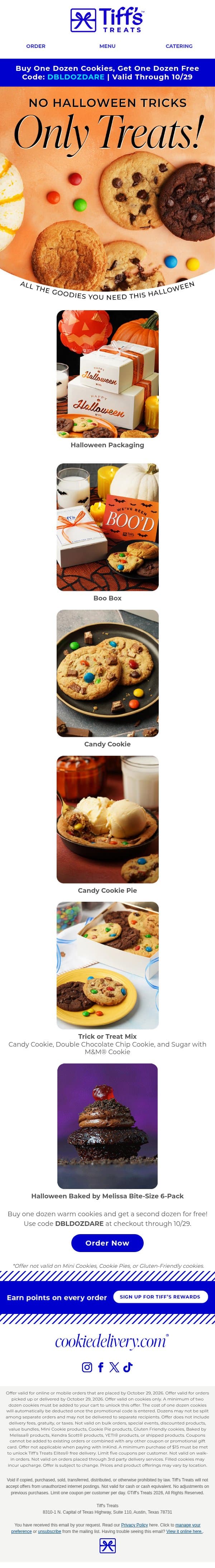 🎃 The Ultimate Halloween Lineup is Here email from Cookie Delivery screenshot
