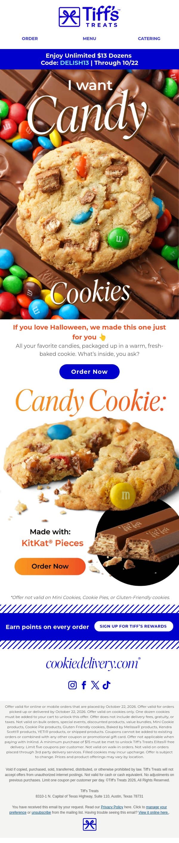 Candy Cookies Bring The Trick Or Treating To You! πͺπ¬ email from Cookie Delivery screenshot