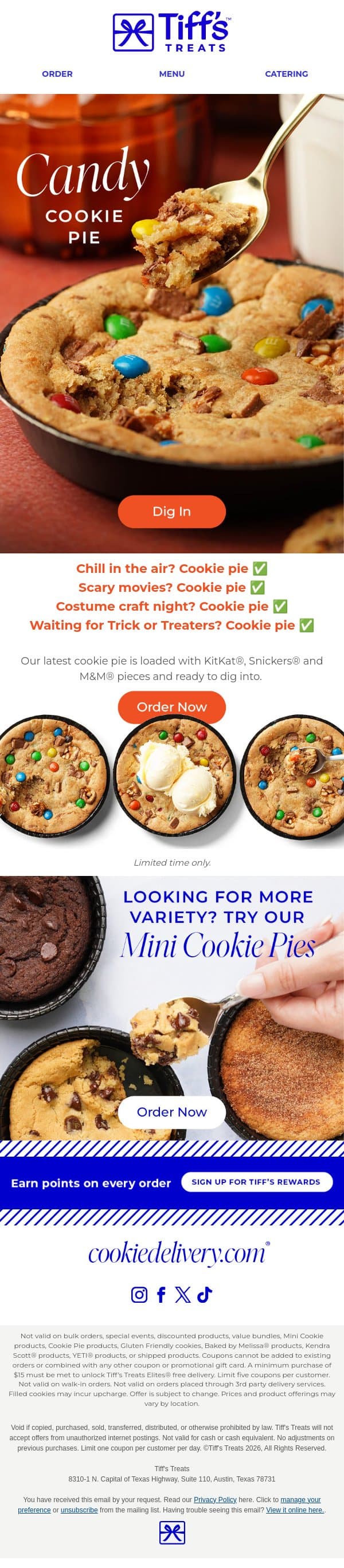 New! Candy Cookie Pie - So Many Reasons To Enjoy email from Cookie Delivery screenshot