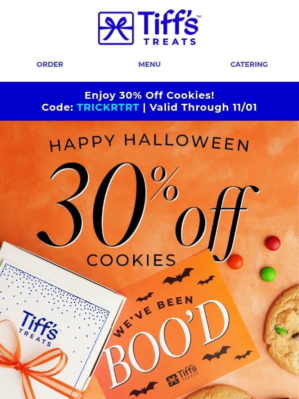 30% Off Cookies! 👻Happy Halloween! email from Cookie Delivery