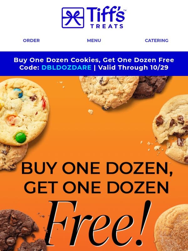 Buy one dozen get one dozen free! email from Cookie Delivery