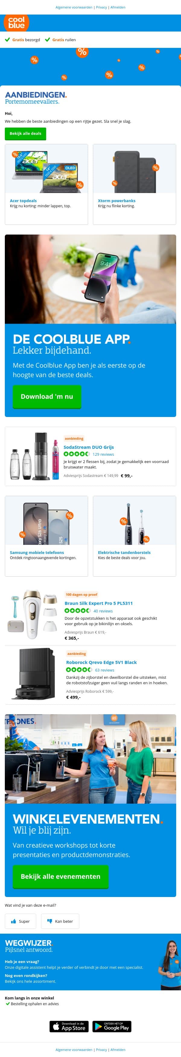 Heb jij onze topdeals al gezien? email from Coolblue screenshot