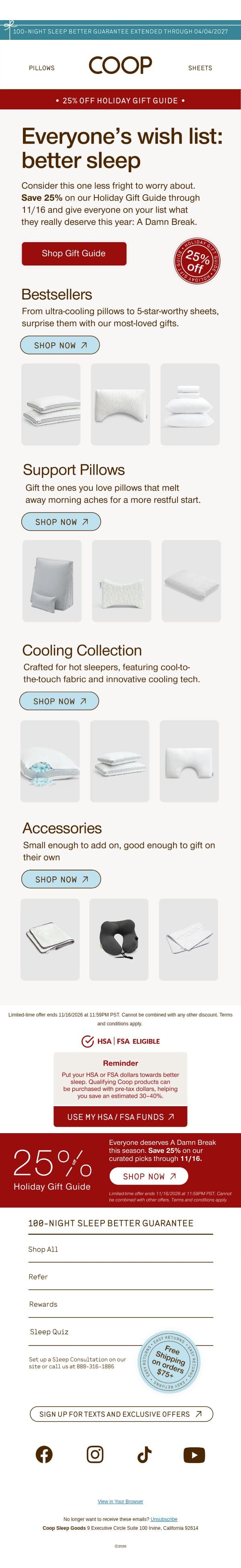 Holiday shopping shouldn’t be scary email from Coop Home Goods screenshot