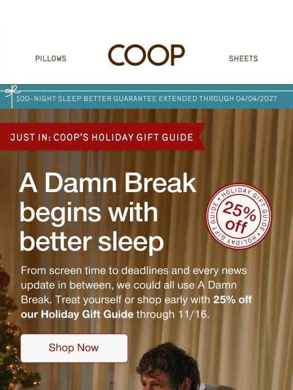You deserve A Damn Break email from Coop Home Goods