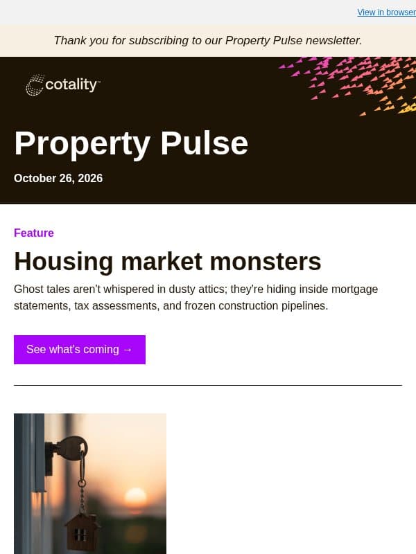 Housing market monsters email from CoreLogic