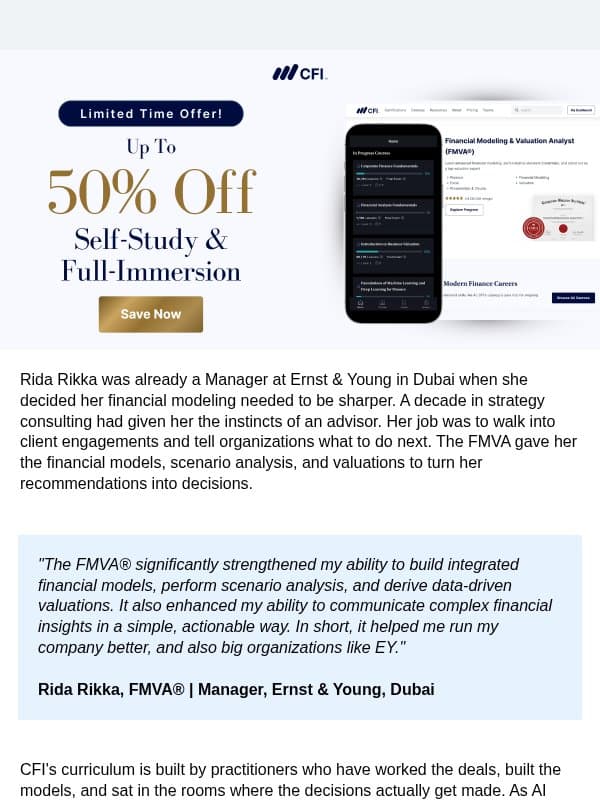 What 78% of CFI learners had within a year email from Corporate Finance Institute (CFI)