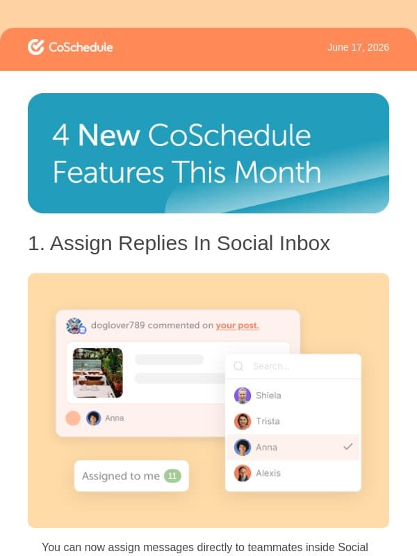 4 New CoSchedule Features You’ll Want To Try email from CoSchedule