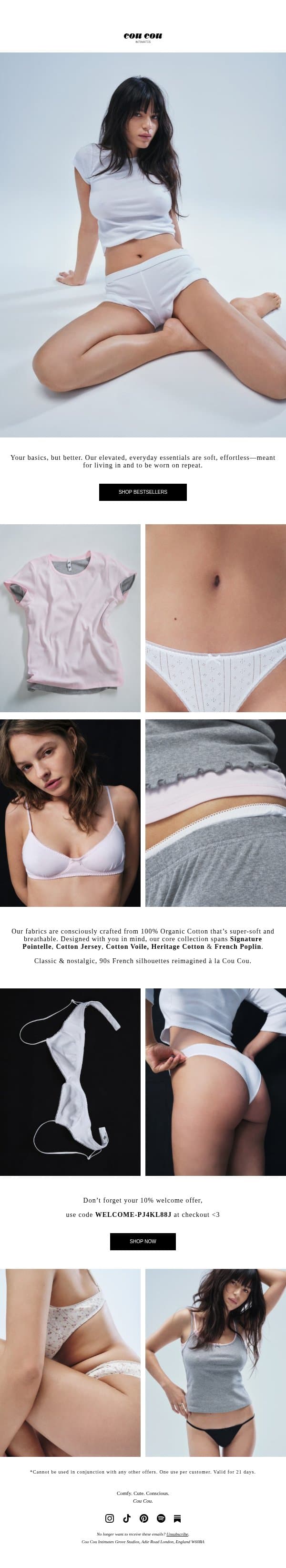 THE COU COU UNIFORM 🤍 email from Cou Cou Intimates screenshot