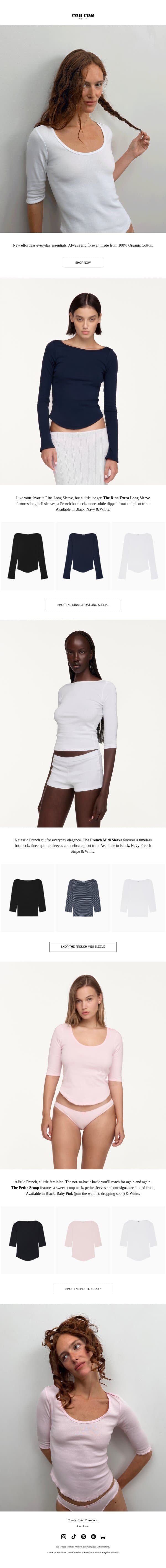 NOT-SO-BASIC BASICS 🐩 email from Cou Cou Intimates screenshot