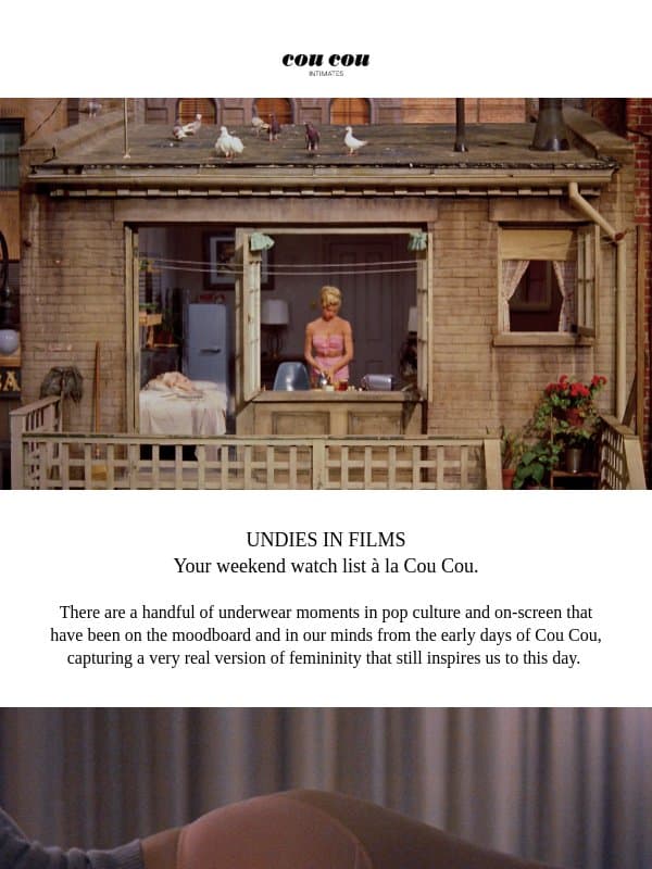 UNDIES IN FILMS🎬 email from Cou Cou Intimates
