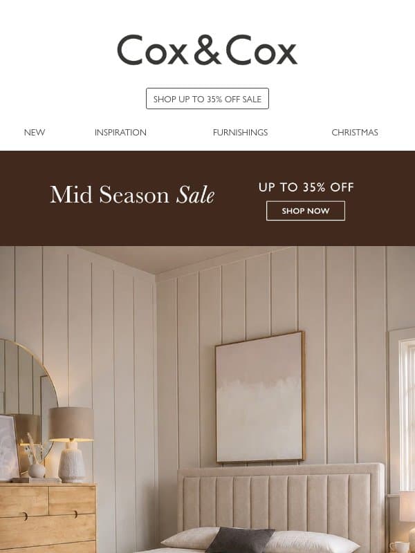 Your cosy sanctuary | Up to 35% OFF email from Cox & Cox