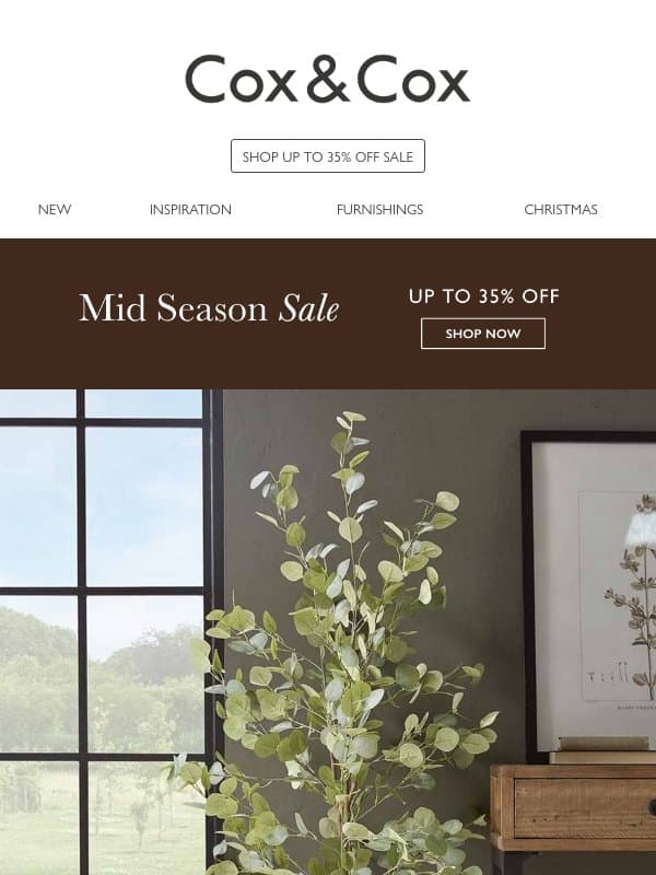 Up to 35% OFF our top SALE picks email from Cox & Cox