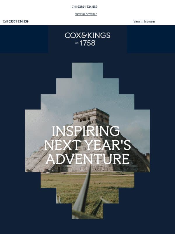 Where next? 8 great tours for your 2027 calendar email from Cox & Kings