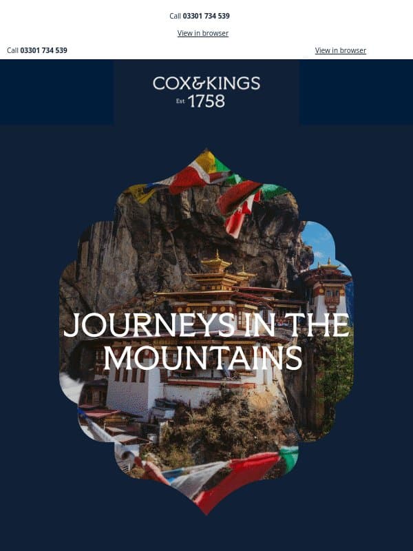Mountain marvels: 8 tours amid nature's loftiest landmarks email from Cox & Kings