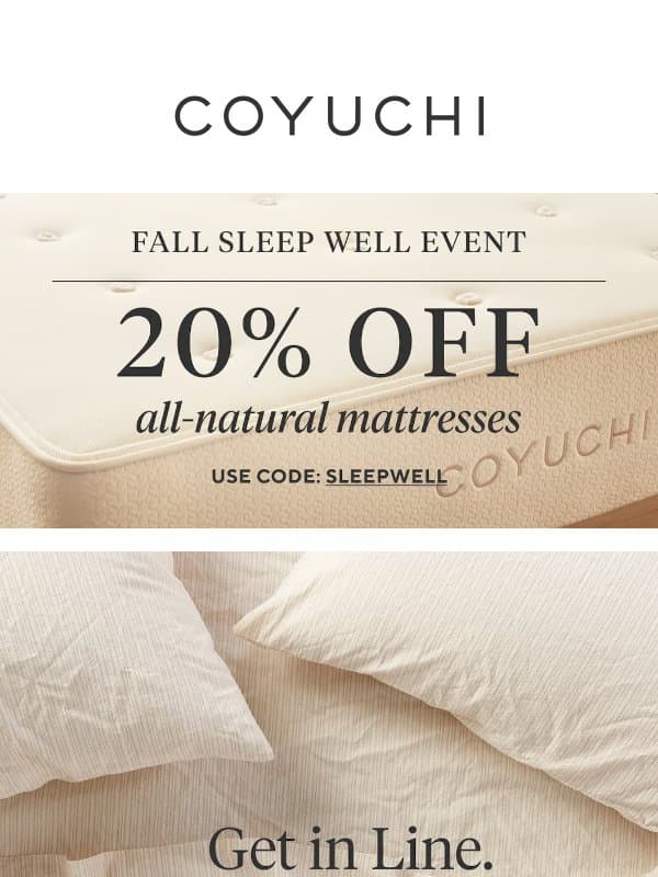 You're First in Line for This Best Seller email from Coyuchi