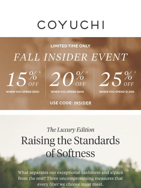 You've Never Felt Softness Like This Before email from Coyuchi