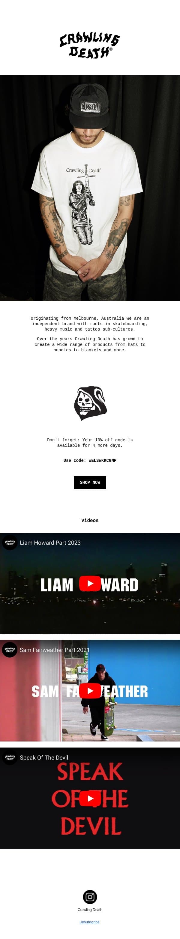 Crawling Death World email from Crawling Death screenshot