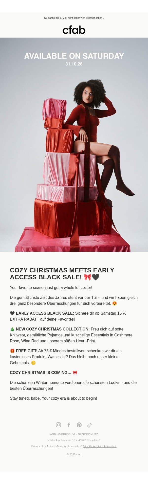 Dein Winter wird cozy & snatched! ❄️ email from creamyfabrics screenshot