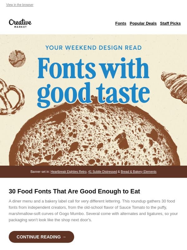 🐟 Lucky Fish: Six loud, funky all-caps styles made for snack shack signs & cheeky beer labels email from Creative Market