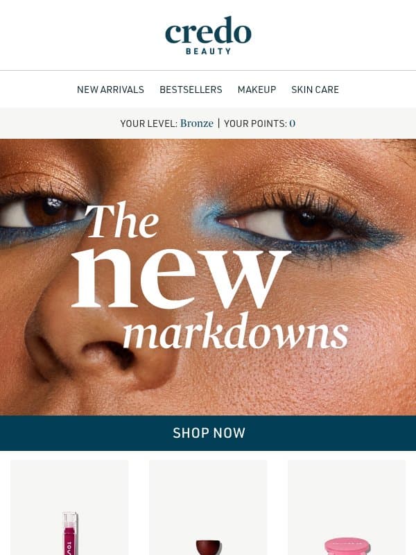 Up to 50% off: the new markdowns email from Credo Beauty