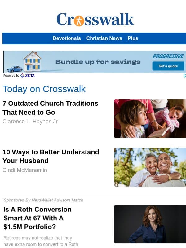 7 Outdated Church Traditions That Need to Go email from Crosswalk.com