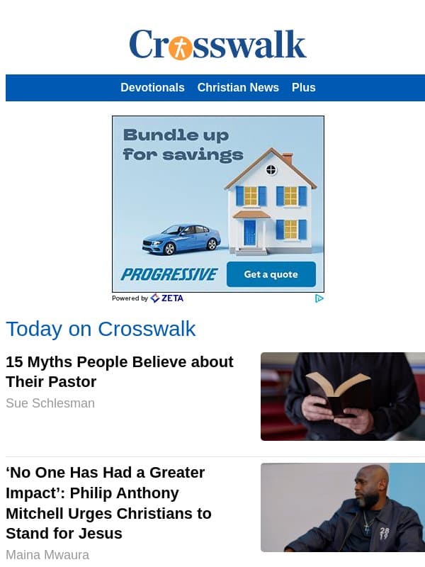 15 Myths People Believe about Their Pastor email from Crosswalk.com