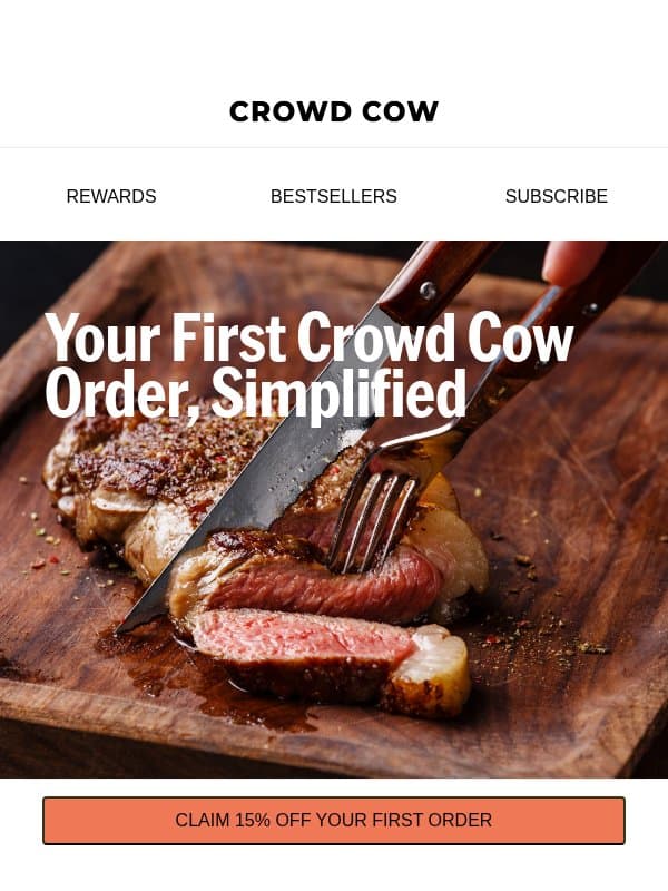 Read This Before Your First Order email from Crowd Cow