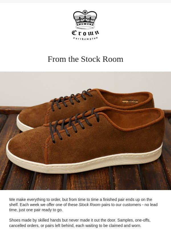 From the Stock Room email from Crown Northampton