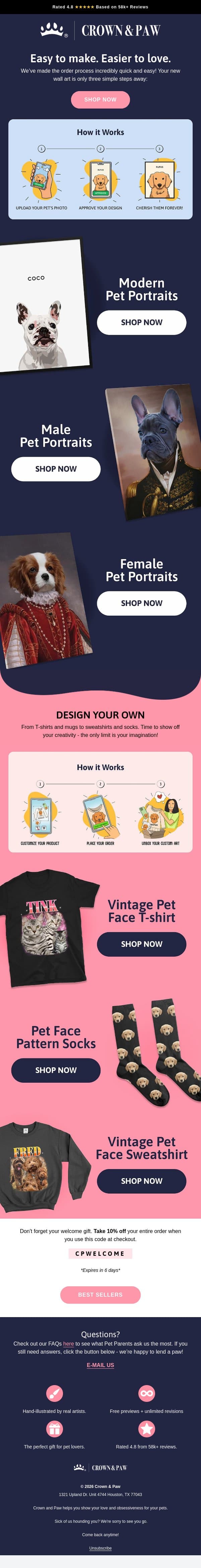 As easy as 1, 2, 3 π email from Crown & Paw screenshot