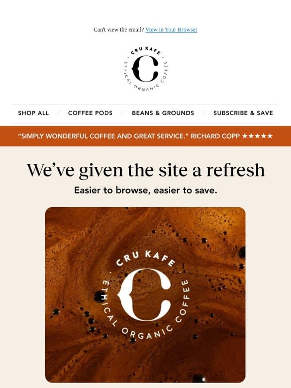 Did you notice? 👀 email from Cru Kafé