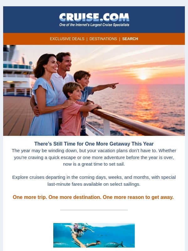 🛳️ Last-Minute Cruise Getaways: Exclusive Discounts Await! email from Cruise