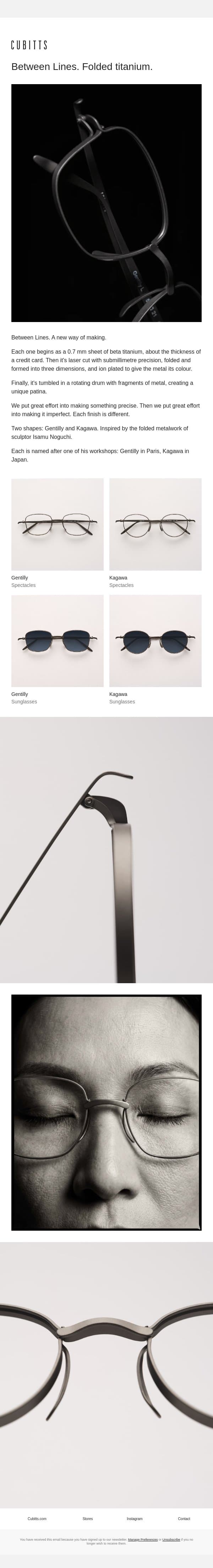 Between Lines: folded titanium email from Cubitts screenshot