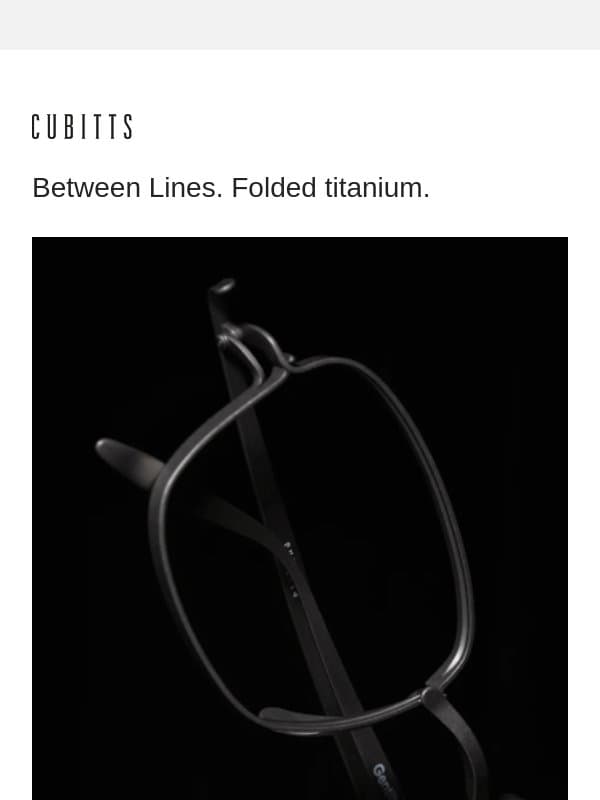 Between Lines: folded titanium email from Cubitts