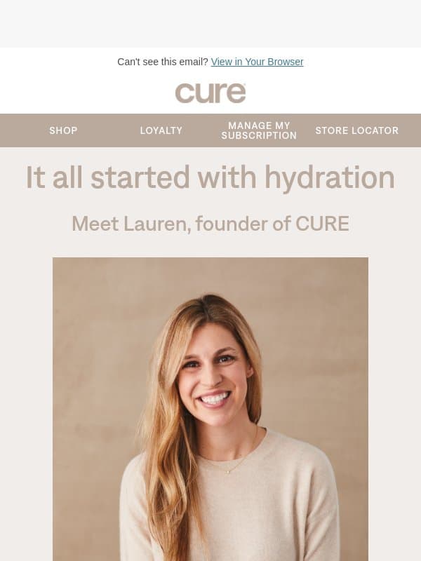 💡 How it started... email from Cure Hydration