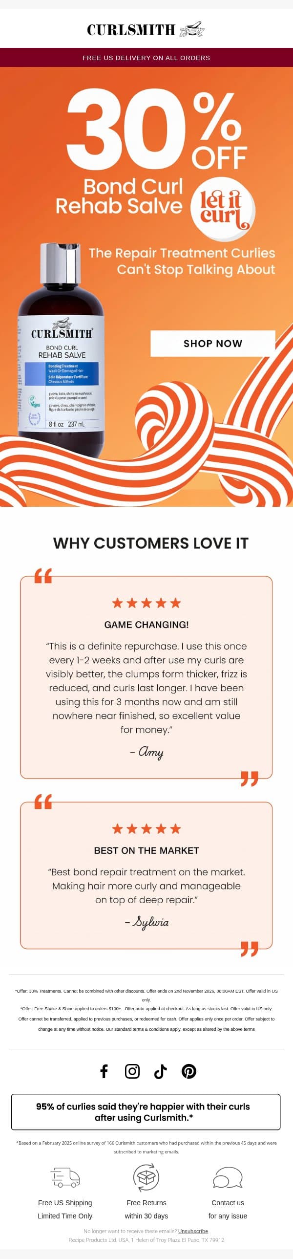 🎃 Caught in a Curl Horror Story? email from Curlsmith screenshot